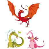 Kit Vinilo decorativo infantil 3 dragones