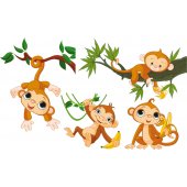 Kit Vinilo decorativo infantil 4 monos