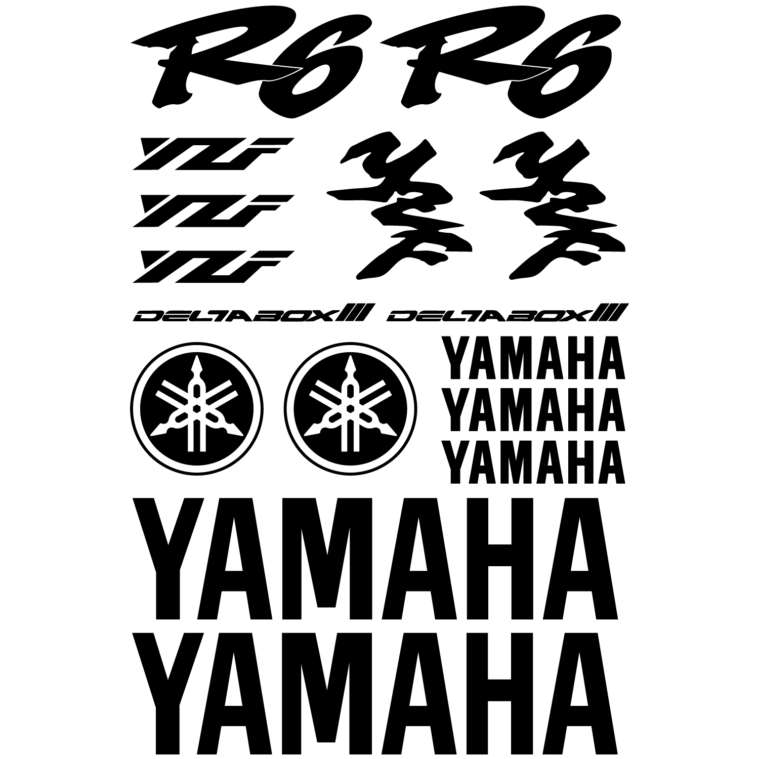 Kit de Pegatinas Troqueladas Compatible Yamaha r6 Vinilo 5 a 7 años Plata