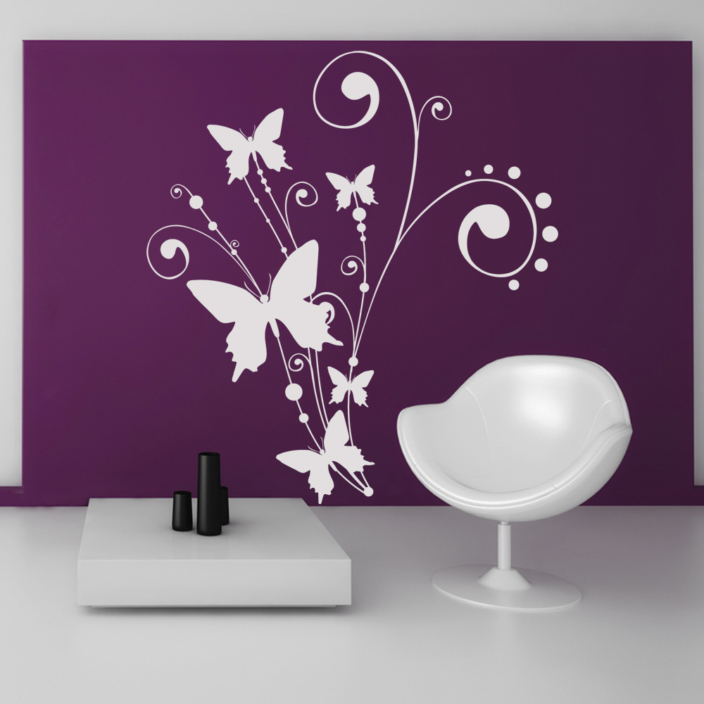 Vinilo Flores con Mariposas, Vinilos Decorativos, Vinilos, Vinilo, Vinilos  Adhesivos, Vinilos Decorativos, Infanti…