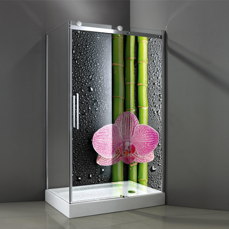Vinilo adhesivo mampara de ducha de cañas de bambú - Rotula2 Empresa de  rotulación y marketing en Madrid