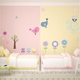 Kit Vinilo decorativo infantil flores aves