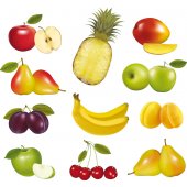 Kit Vinilo decorativo  11 frutas