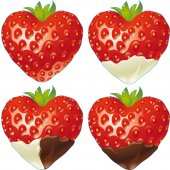 Kit Vinilo decorativo 4 fresas con chocolate