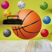 Kit Vinilo decorativo 8 globos de baloncesto