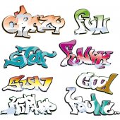 Kit Vinilo decorativo  8 graffitis