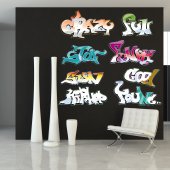 Kit Vinilo decorativo  8 graffitis