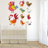 Kit Vinilo decorativo infantil 10 aves