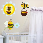 Kit Vinilo decorativo infantil 3 abejas