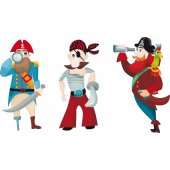 Kit Vinilo decorativo infantil 3 piratas