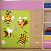 Kit Vinilo decorativo infantil 4 abejas