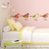 Kit Vinilo decorativo infantil 4 aves