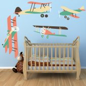 Kit Vinilo decorativo infantil 4 aviones