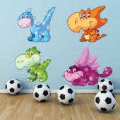 Kit Vinilo decorativo infantil 4 dinosaurios