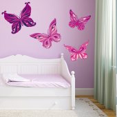 Kit Vinilo decorativo infantil 4 mariposas