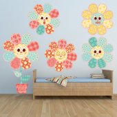 Kit Vinilo decorativo infantil 5 flores