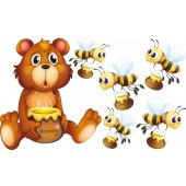 Kit Vinilo decorativo infantil 5 Las abejas y los osos