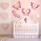 Kit Vinilo decorativo infantil 5 mariposas