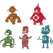 Kit Vinilo decorativo infantil 5 robots