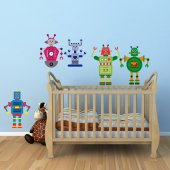 Kit Vinilo decorativo infantil 5 robots