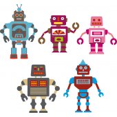 Kit Vinilo decorativo infantil 5 robots