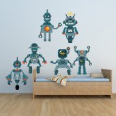 Kit Vinilo decorativo infantil 6 robots