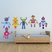 Kit Vinilo decorativo infantil 6 robots