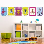 Kit Vinilo decorativo infantil 6 robots