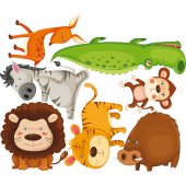 Kit Vinilo decorativo infantil 7 animales