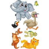 Kit Vinilo decorativo infantil 7 animales