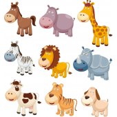 Kit Vinilo decorativo infantil 9 animales