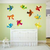 Kit Vinilo decorativo infantil 9 aves