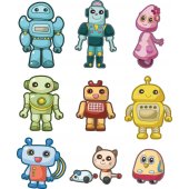 Kit Vinilo decorativo infantil 9 robots