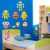 Kit Vinilo decorativo infantil 9 robots