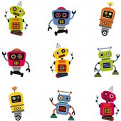 Kit Vinilo decorativo infantil 9 robots