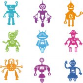 Kit Vinilo decorativo infantil 9 robots