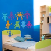 Kit Vinilo decorativo infantil 9 robots