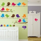 Kit Vinilo decorativo infantil aves