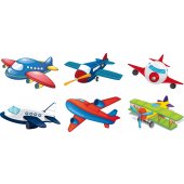 Kit Vinilo decorativo infantil aviones