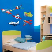 Kit Vinilo decorativo infantil aviones