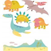 Kit Vinilo decorativo infantil dinosaurios