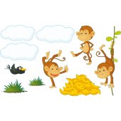 Kit Vinilo decorativo infantil monos