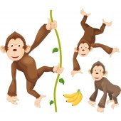 Kit Vinilo decorativo infantil monos