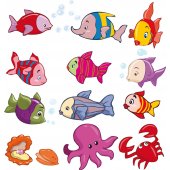 Kit Vinilo decorativo infantil pescado