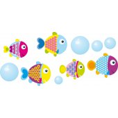 Kit Vinilo decorativo infantil pescado con burbujas