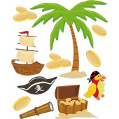 Kit Vinilo decorativo infantil piratas