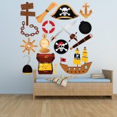Kit Vinilo decorativo infantil piratas