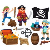 Kit Vinilo decorativo infantil piratas