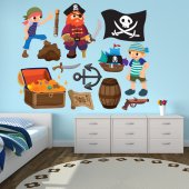 Kit Vinilo decorativo infantil piratas