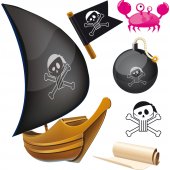 Kit Vinilo decorativo infantil piratas